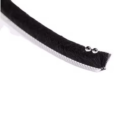 Modern Tasarım Daire Kapı Fırçası Weatherstripping Gri Silikon Yün Yığın 7 * 6mm Boyut Toz Önleyici Pencere Sinyalı Çizgi Çok yönlü
